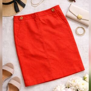 TALBOTS ORANGE RED PENCIL SKIRT SIZE 10